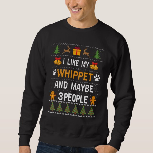 Whippet Dog Owner  Whippet Ugly Christmas Sweater (Front)