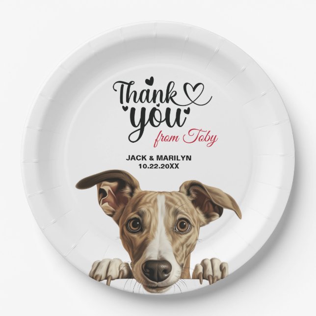 Whippet Dog Paper Plates (Front)