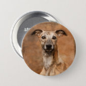 Whippet Dog Portrait Artwork Button (Front & Back)