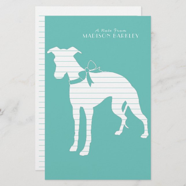 Whippet Dog Puppy Stationery (Front/Back)