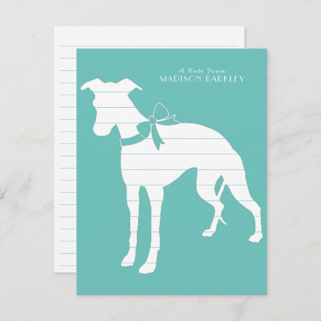 Whippet Dog Puppy Thank You Card (Front/Back)