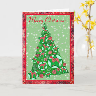 Whippet Dog Silhouette Christmas Tree Decoration Card