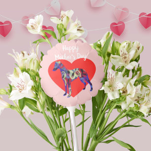 Whippet Dog Silhouette Mother’s Day Red Heart Balloon