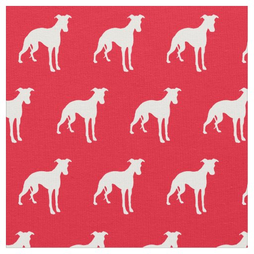 Whippet Dog Silhouette Pet Red Fabric