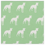 Whippet Dog Silhouette Pet Sage Green Fabric