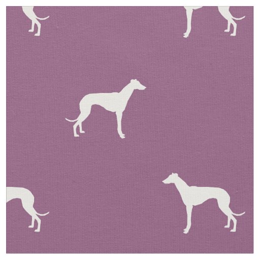 whippet dog silhouette purple fabric