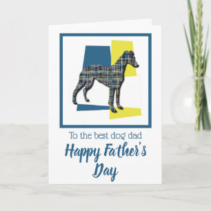 Whippet Dog Silhouette TriColour Father’s Day Card