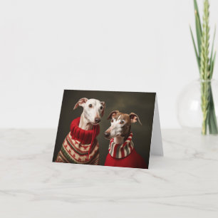 Whippet Dogs Christmas Card