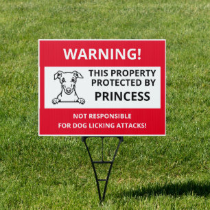 WHIPPET Funny Beware of Dog Sign
