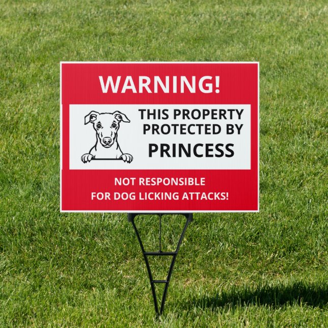 WHIPPET | Funny Beware of Dog Sign (Insitu)