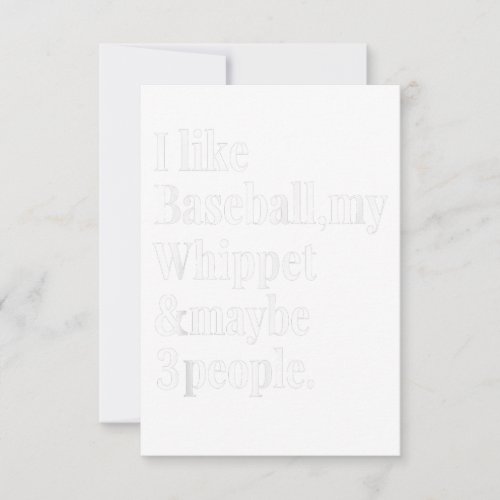 Whippet Funny Dog Owner Babesall Fan Player Lover RSVP Card