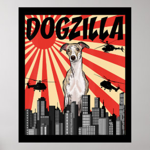 Whippet Gift   funny  japanese dogzilla whippet Poster