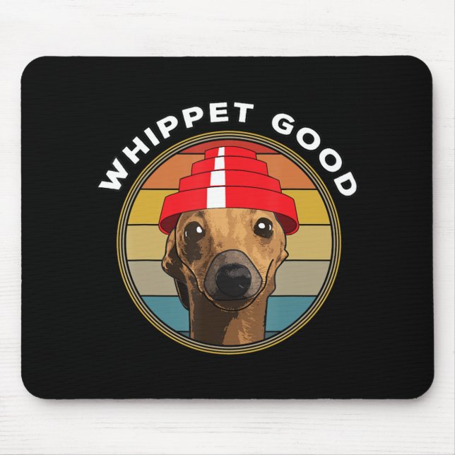 Whippet Good Funny 80s Music Dog Design Mouse Pad (Front)