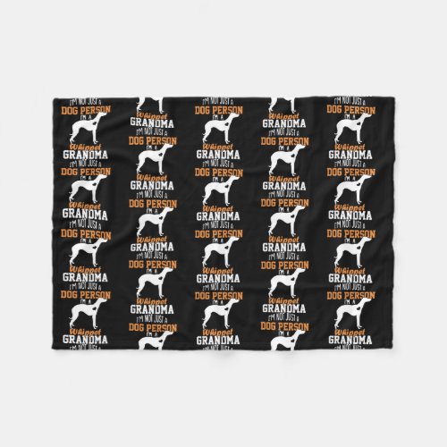 Whippet Grandma Dog Gifts Whippet Dog Lover Fleece Blanket