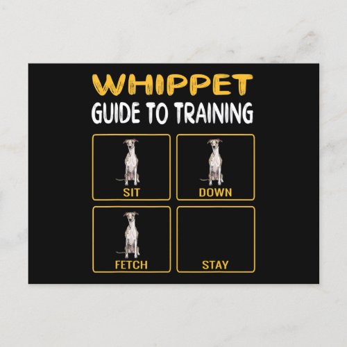 whippet guide to training dog obedience announcement postcard