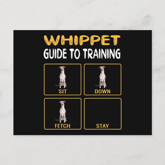 Whippet Guide To Training Dog Obedience Announcement Postcard (Front)