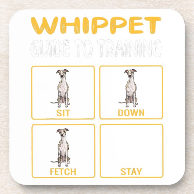 Whippet Guide To Training Dog Obedience Beverage Coaster (Front)