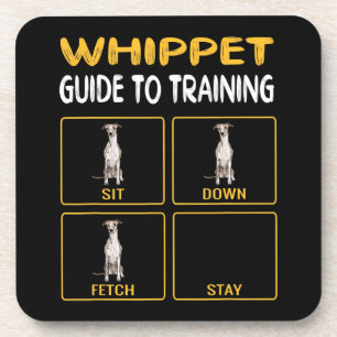 whippet guide to training dog obedience beverage coaster