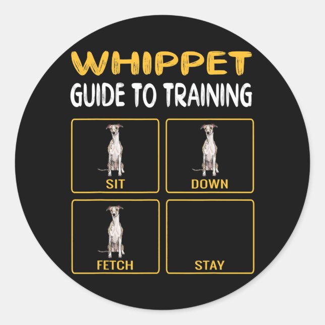 Whippet Guide To Training Dog Obedience Classic Round Sticker (Front)