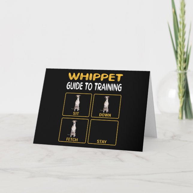 whippet guide to training dog obedience letterpress thank you card (Front)