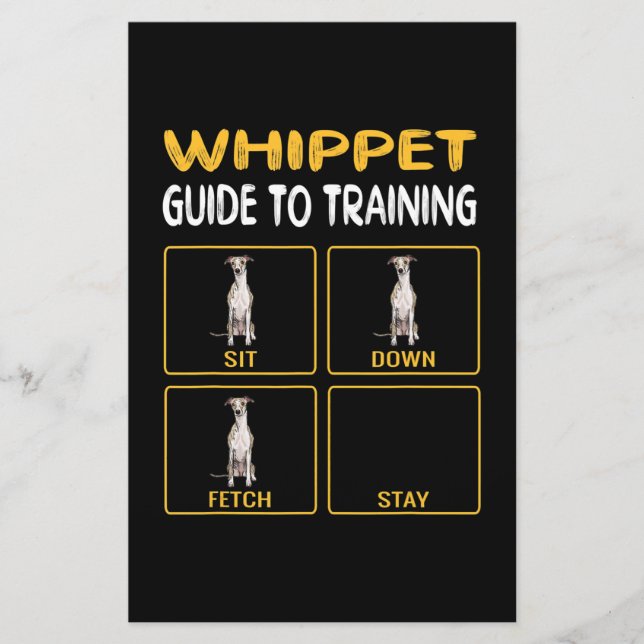 whippet guide to training dog obedience stationery (Front)