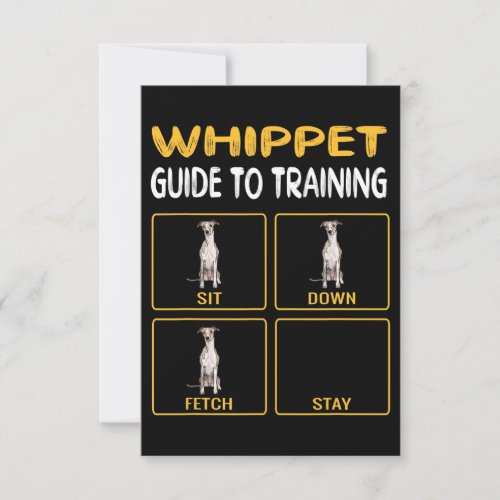 Whippet Guide To Training Dog Obedience Thank You Card