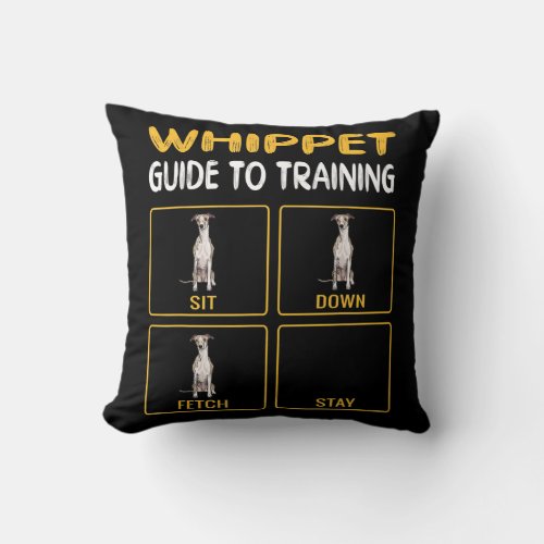 Whippet Guide To Training Dog Obedience Throw Pillow