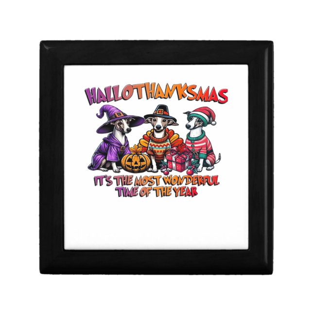 Whippet Halloween Thanksgiving Christmas Oversized Gift Box (Front)
