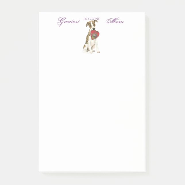 Whippet Heart Mom Post-it Notes (Front)