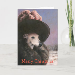 Whippet In Snow Christmas Card