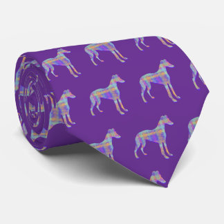 Whippet Italian Greyhound Dog Silhouette Pastel Pp Neck Tie