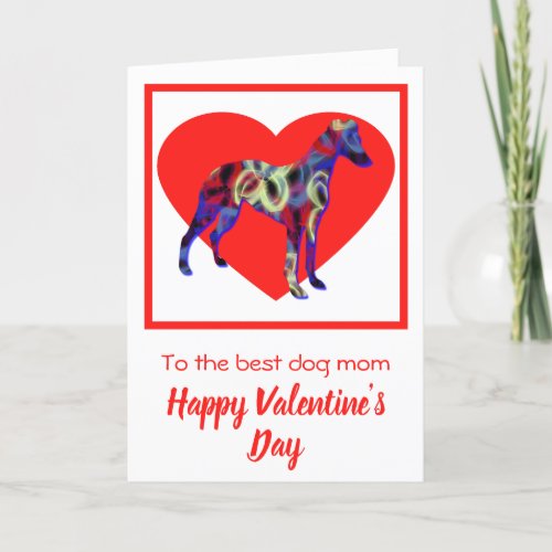 Whippet  Italian Greyhound Red Valentines Day Thank You Card