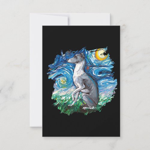 Whippet Italian Greyhound Starry Night Dog Art Invitation