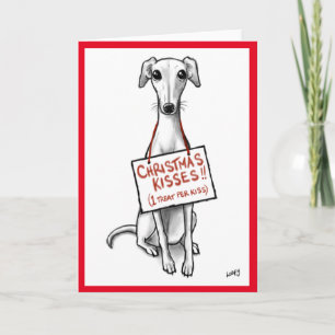 Whippet Kisses Holiday Card