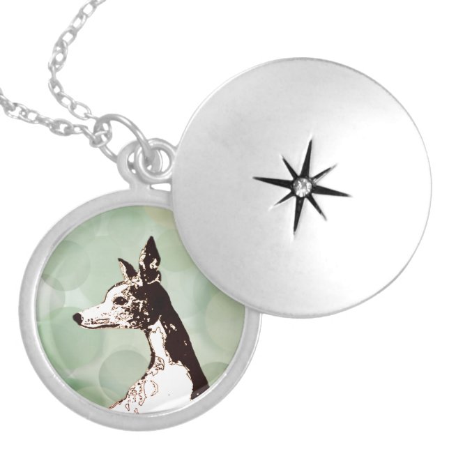 Whippet  locket necklace (Front)