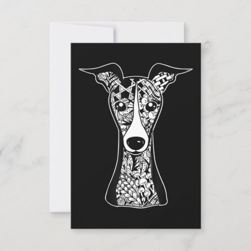 Whippet Lover  Italian Greyhound Face Graphic Art Invitation