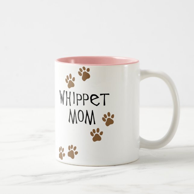 Whippet Mom for Whippet Dog Moms Two-Tone Coffee Mug (Right)
