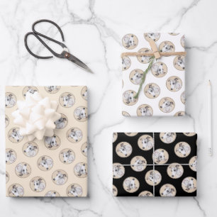 Whippet Painting Brindle White Original Dog Art Wrapping Paper Sheets