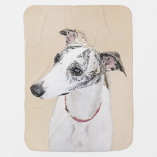 Whippet Painting - Cute Original Dog Art Baby Blanket