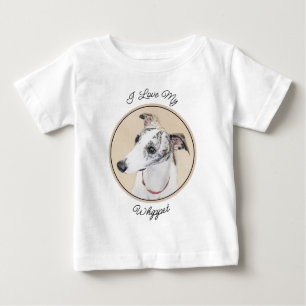 Whippet Painting - Cute Original Dog Art Baby T-Shirt
