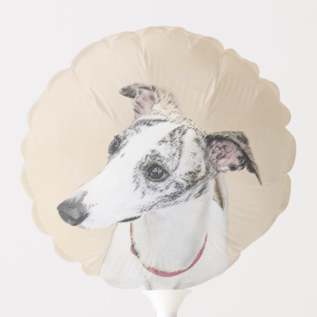 Whippet Painting - Cute Original Dog Art Balloon (Front)
