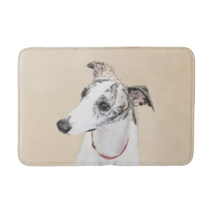 Whippet Painting - Cute Original Dog Art Bath Mat