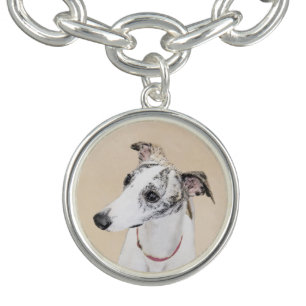 Whippet Painting - Cute Original Dog Art Bracelet