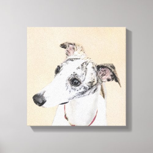 Whippet Painting _ Cute Original Dog Art Canvas Print