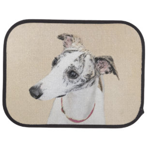 Whippet Painting - Cute Original Dog Art Car Floor Mat