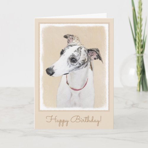 Whippet Painting _ Cute Original Dog Art Card