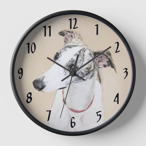 Whippet Painting _ Cute Original Dog Art Clock