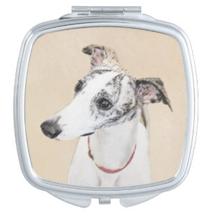 Whippet Painting - Cute Original Dog Art Compact Mirror