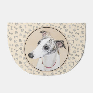 Whippet Painting - Cute Original Dog Art Doormat
