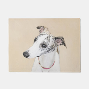 Whippet Painting - Cute Original Dog Art Doormat